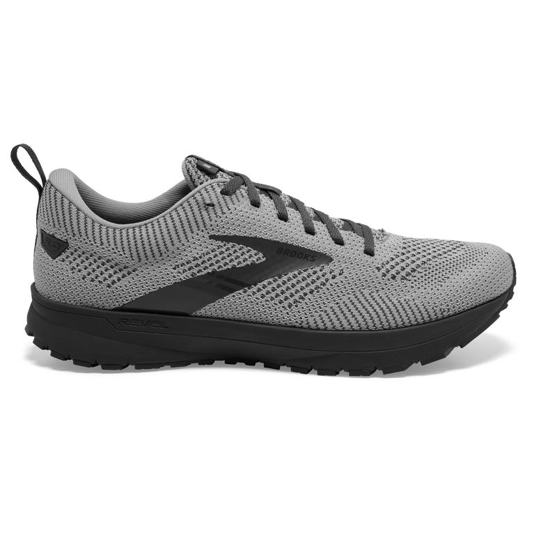 Brooks Revel 5 - Mens Performance Road Running Shoes - Grey/Ebony/Alloy/Metallic (87614VDWR)